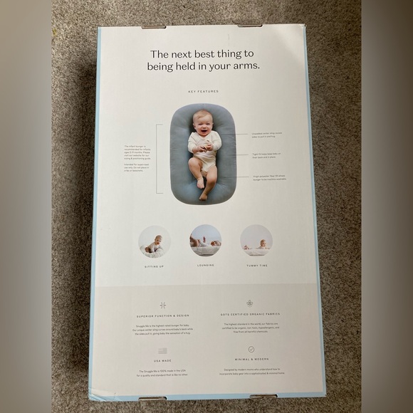 Snuggle Me Organic Infant Lounger Slate IN BOX - Picture 10 of 11